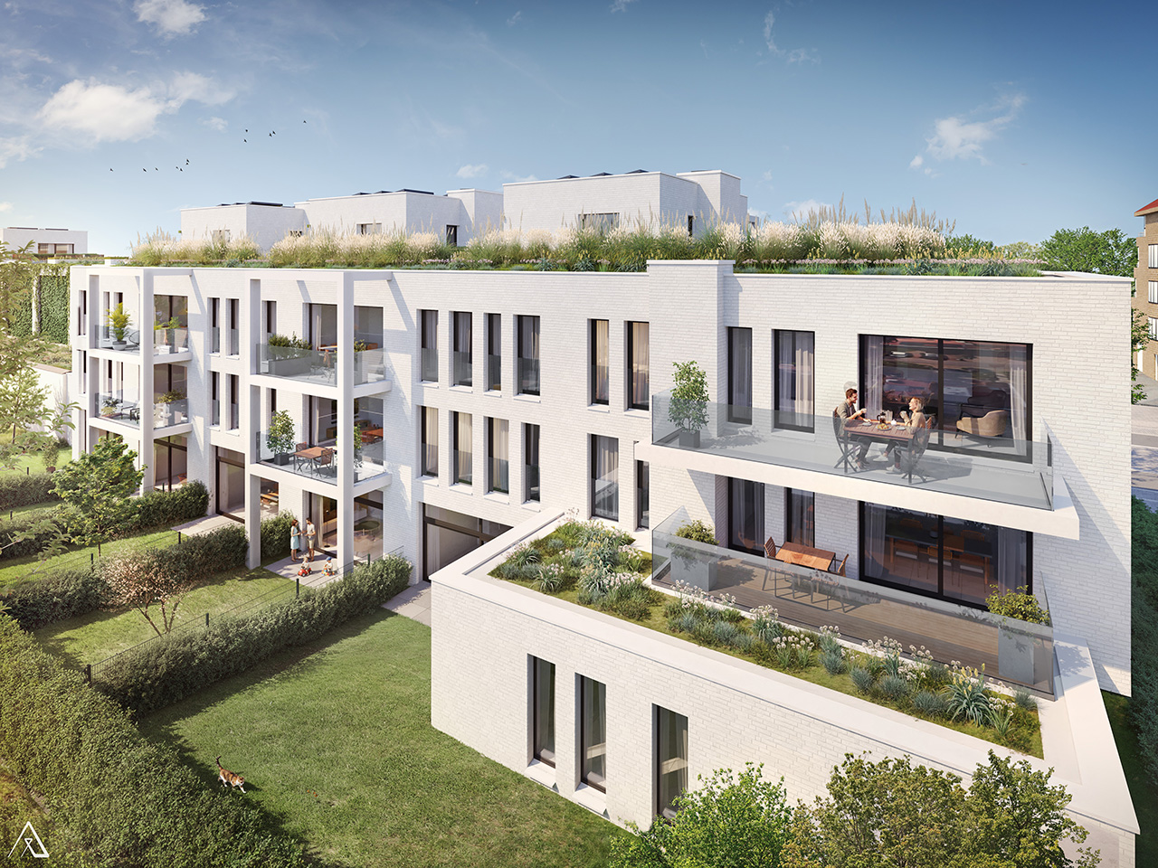 Résidence Stock-L avec jardins, terrasses et toitures végétalisées