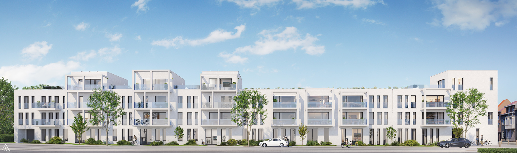 Façade de la résidence Stock-L à Woluwe-Saint-Pierre